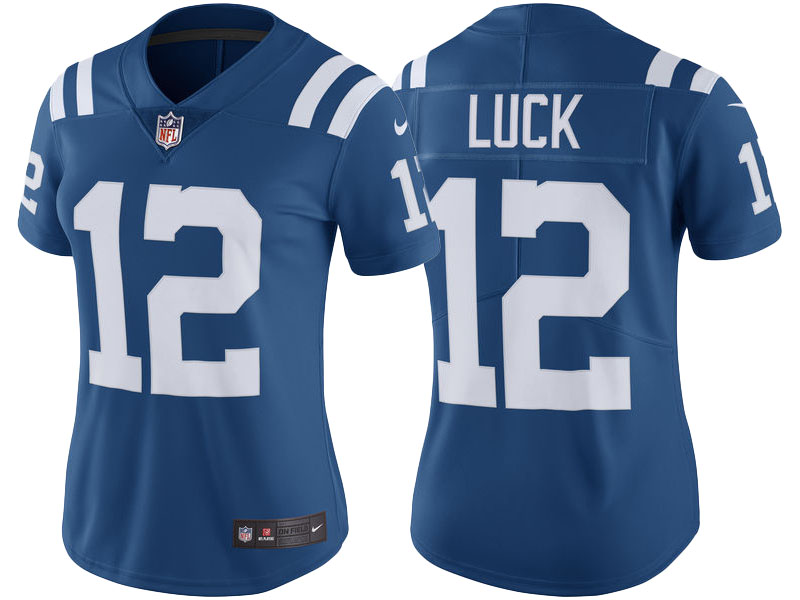 Women Indianapolis Colts #12 Andrew Luck Royal Color Rush Limited Jersey