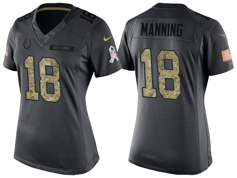 Women Indianapolis Colts #18 Peyton Manning Anthracite 2016 Salute to Service Limited Jersey Women Indianapolis Colts #18 Peyton Manning Anthracite 2016 Salute to Service Limited Jersey