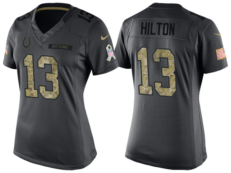 Women Indianapolis Colts #13 T.Y. Hilton Anthracite 2016 Salute to Service Limited Jersey