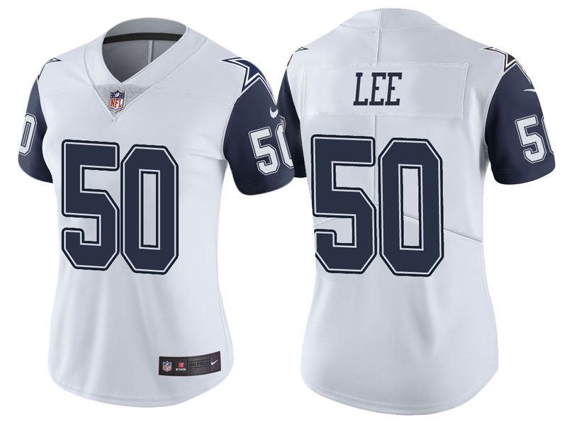 Women Dallas Cowboys #50 Sean Lee White Color Rush Limited Jersey