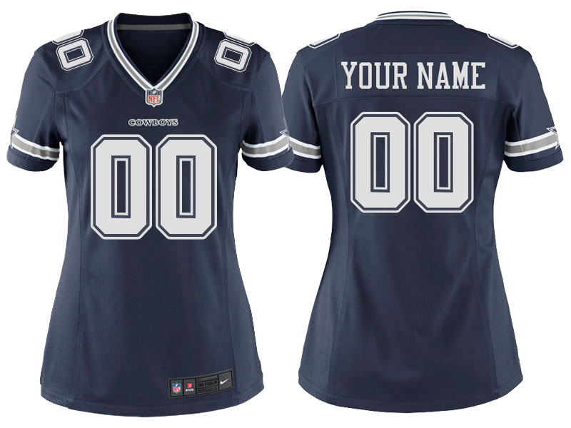 Women Dallas Cowboys Navy Game Customized Jersey Women Dallas Cowboys Navy Game Customized Jersey