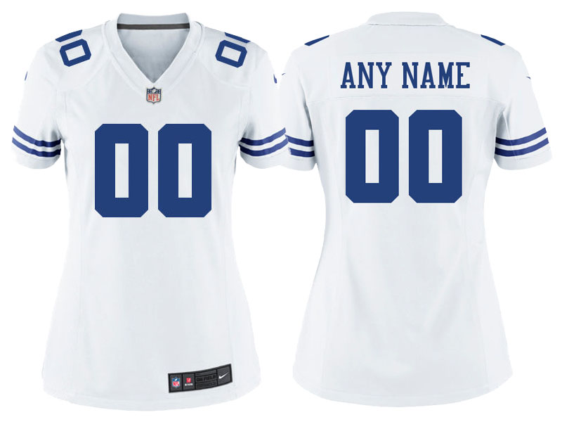 Women Dallas Cowboys White Game Customized Jersey Women Dallas Cowboys White Game Customized Jersey