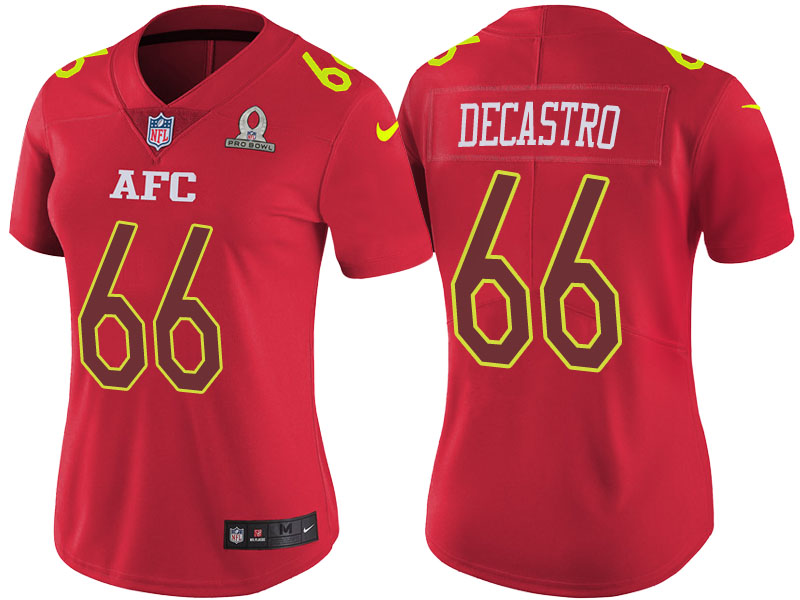 Women AFC 2017 Pro Bowl Pittsburgh Steelers #66 David DeCastro Red Game Jersey Women AFC 2017 Pro Bowl Pittsburgh Steelers #66 David DeCastro Red Game Jersey