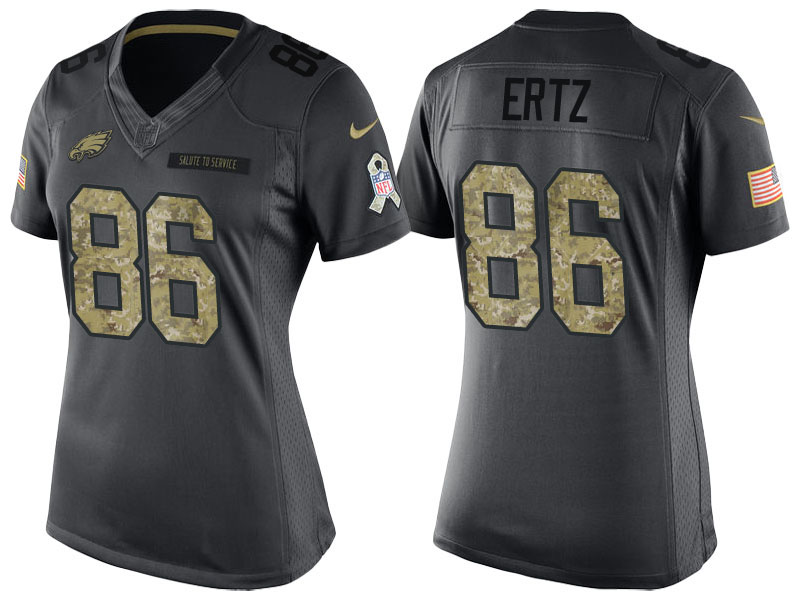 Women Philadelphia Eagles #86 Zach Ertz Anthracite 2016 Salute to Service Limited Jersey Women Philadelphia Eagles #86 Zach Ertz Anthracite 2016 Salute to Service Limited Jersey