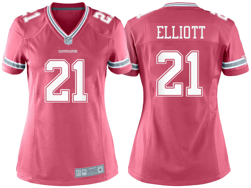 Women Dallas Cowboys #21 Ezekiel Elliott Pink Game Jersey Women Dallas Cowboys #21 Ezekiel Elliott Pink Game Jersey