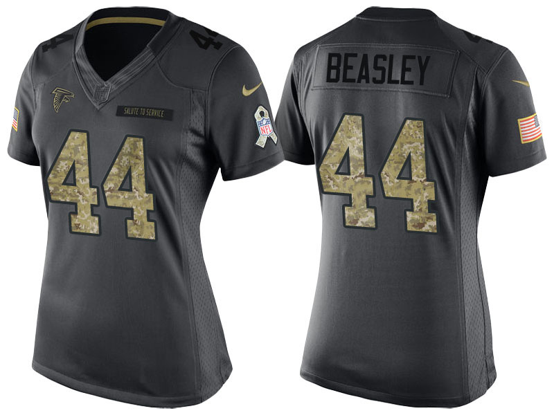 Women Atlanta Falcons #44 Vic Beasley Anthracite 2016 Salute to Service Limited Jersey