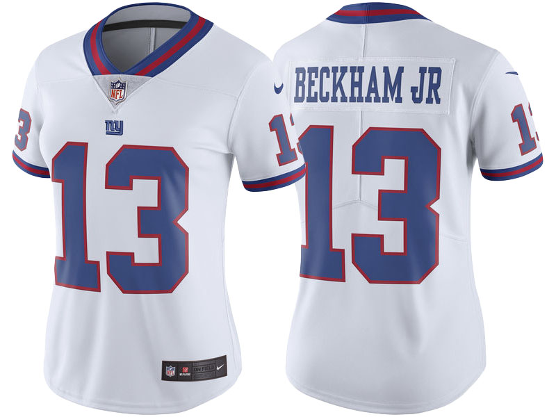 Women New York Giants #13 Odell Beckham Jr White Color Rush Limited Jersey
