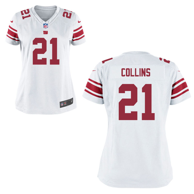 Women New York Giants #21 Landon Collins White Game Jersey