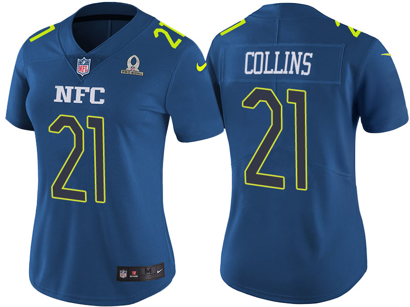Women NFC 2017 Pro Bowl New York Giants #21 Landon Collins Blue Game Jersey