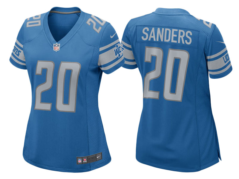 Women 2017 Detroit Lions #20 Barry Sanders Blue Retired Player Game New Jersey Women 2017 Detroit Lions #20 Barry Sanders Blue Retired Player Game New Jersey