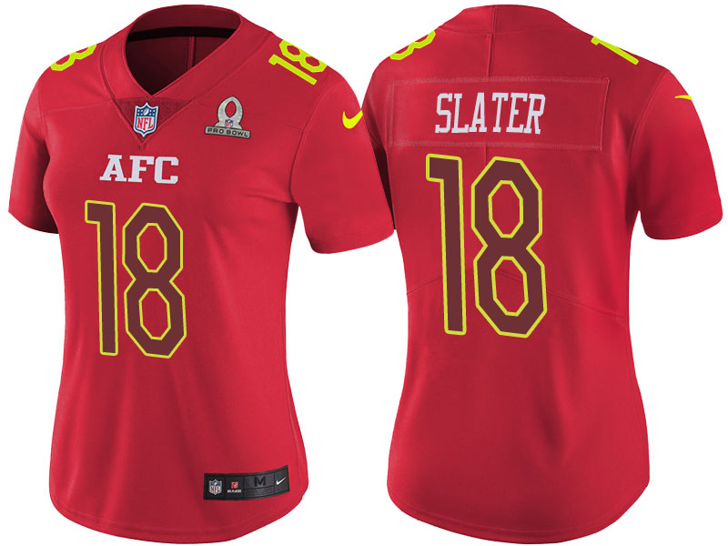 Women AFC 2017 Pro Bowl New England Patriots #18 Matthew Slater Red Game Jersey