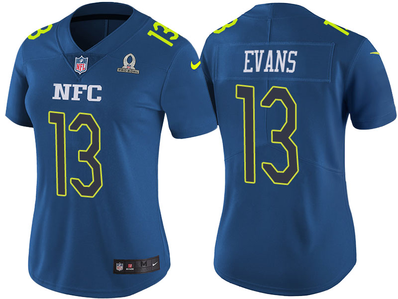 Women NFC 2017 Pro Bowl Tampa Bay Buccaneers #13 Mike Evans Blue Game Jersey