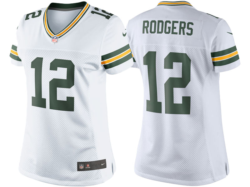 Women Green Bay Packers #12 Aaron Rodgers White Color Rush Limited Jersey Women Green Bay Packers #12 Aaron Rodgers White Color Rush Limited Jersey