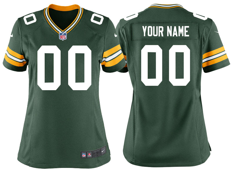 Women Green Bay Packers Green Game Customized Jersey Women Green Bay Packers Green Game Customized Jersey