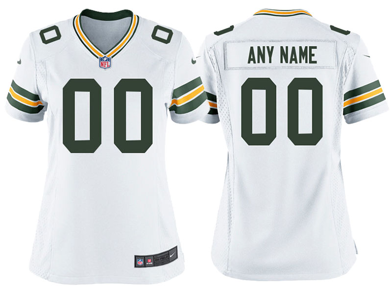 Women Green Bay Packers White Game Customized Jersey Women Green Bay Packers White Game Customized Jersey