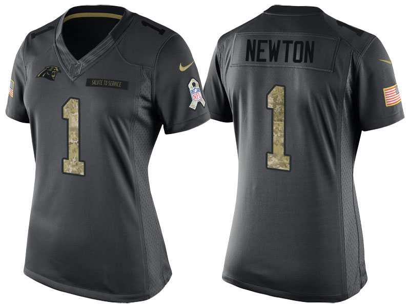 Women Carolina Panthers #1 Cam Newton Camo Anthracite 2016 Salute to Service Limited Jersey Women Carolina Panthers #1 Cam Newton Camo Anthracite 2016 Salute to Service Limited Jersey