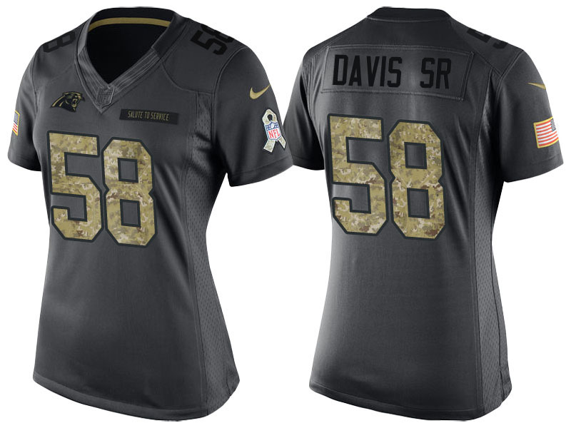 Women Carolina Panthers #58 Thomas Davis Sr Camo Anthracite 2016 Salute to Service Limited Jersey Women Carolina Panthers #58 Thomas Davis Sr Camo Anthracite 2016 Salute to Service Limited Jersey