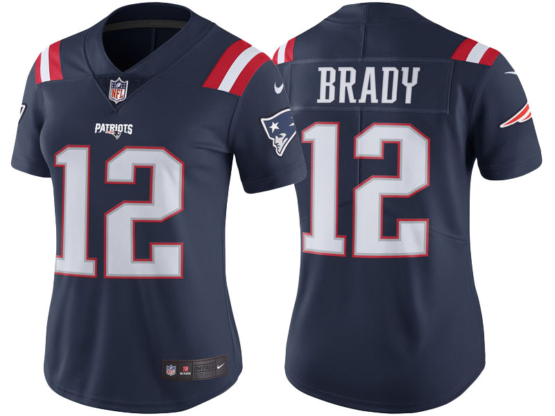 Women New England Patriots #12 Tom Brady Navy Color Rush Limited Jersey Women New England Patriots #12 Tom Brady Navy Color Rush Limited Jersey