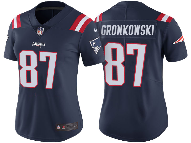 Women New England Patriots #87 Rob Gronkowski Navy Color Rush Limited Jersey Women New England Patriots #87 Rob Gronkowski Navy Color Rush Limited Jersey