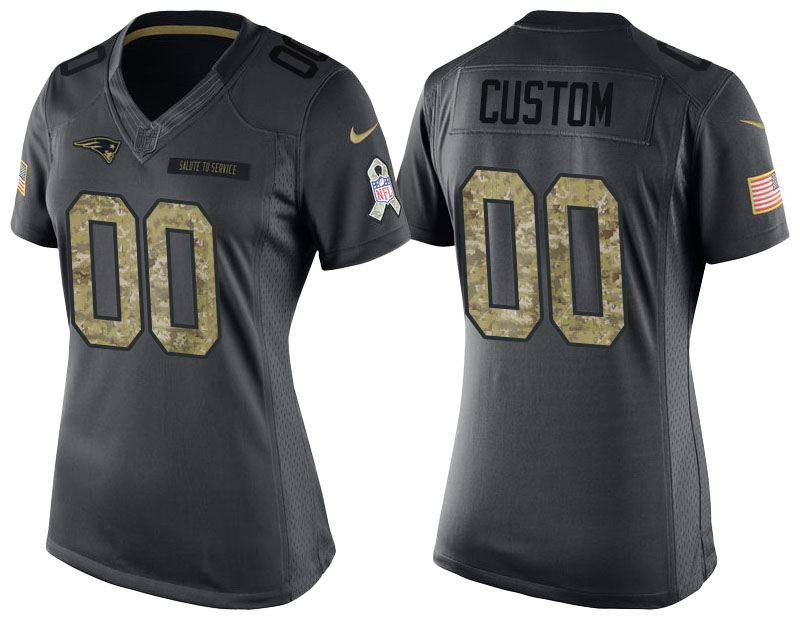 Women New England Patriots Anthracite Camo 2016 Salute to Service Customized Jersey Women New England Patriots Anthracite Camo 2016 Salute to Service Customized Jersey