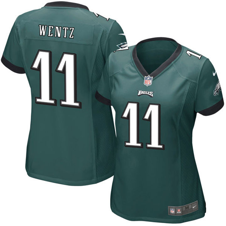 Women Philadelphia Eagles #11 Carson Wentz Green Game Jersey Women Philadelphia Eagles #11 Carson Wentz Green Game Jersey