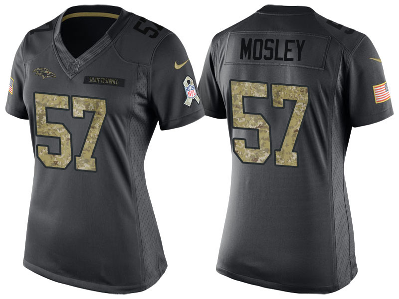 Women Baltimore Ravens #57 C.J. Mosley Camo Anthracite 2016 Salute to Service Limited Jersey