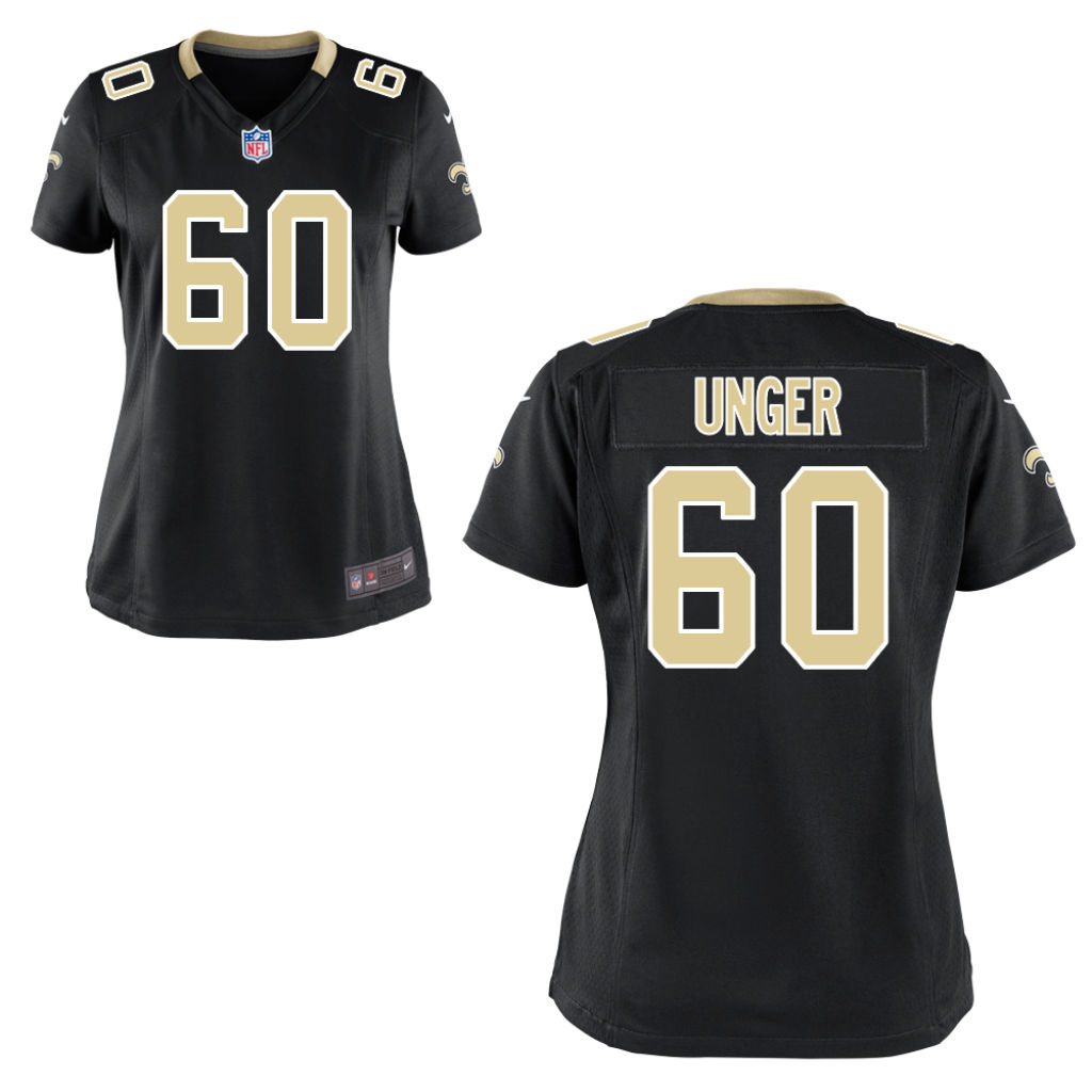 Women New Orleans Saints #60 Max Unger Black Game Jersey Women New Orleans Saints #60 Max Unger Black Game Jersey