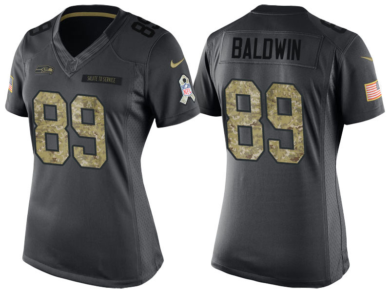 Women Seattle Seahawks #89 Doug Baldwin Anthracite 2016 Salute to Service Limited Jersey Women Seattle Seahawks #89 Doug Baldwin Anthracite 2016 Salute to Service Limited Jersey