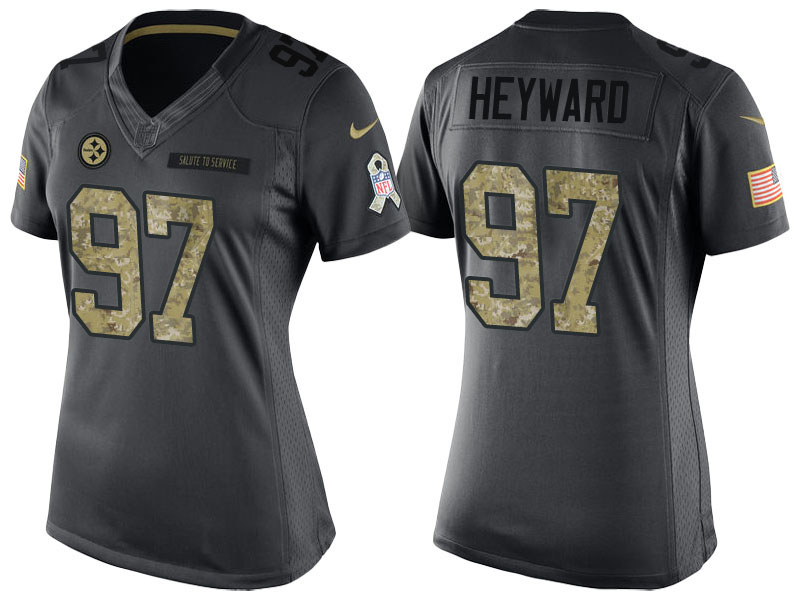 Women Pittsburgh Steelers #97 Cameron Heyward Anthracite 2016 Salute to Service Limited Jersey Women Pittsburgh Steelers #97 Cameron Heyward Anthracite 2016 Salute to Service Limited Jersey