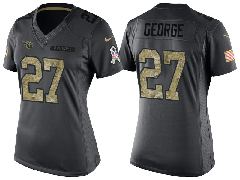 Women Tennessee Titans #27 Eddie George Anthracite 2016 Salute to Service Limited Jersey Women Tennessee Titans #27 Eddie George Anthracite 2016 Salute to Service Limited Jersey