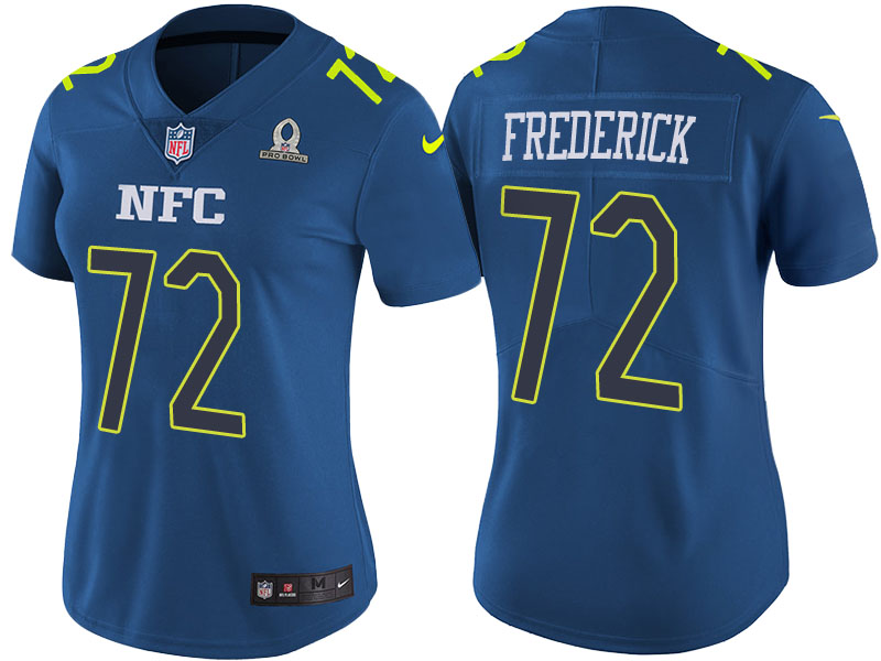 Women NFC 2017 Pro Bowl Dallas Cowboys #72 Travis Frederick Blue Game Jersey