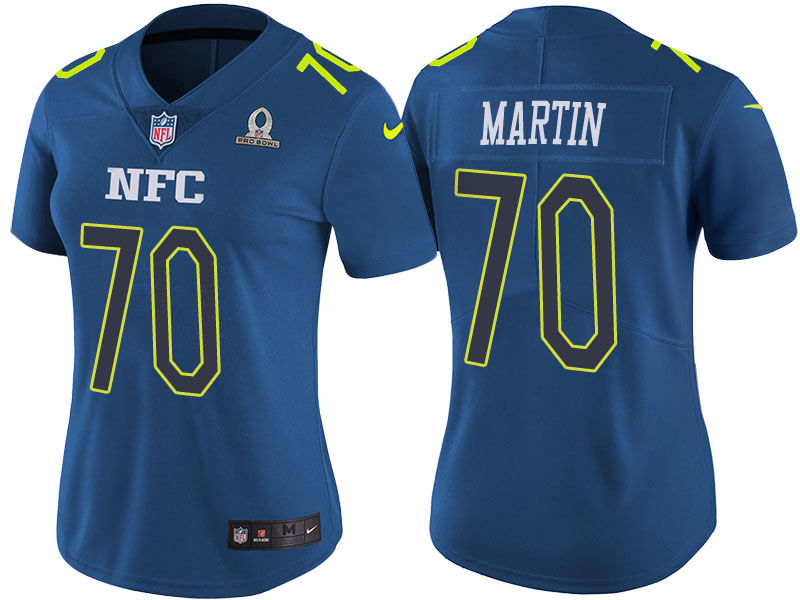 Women NFC 2017 Pro Bowl Dallas Cowboys #70 Zack Martin Blue Game Jersey