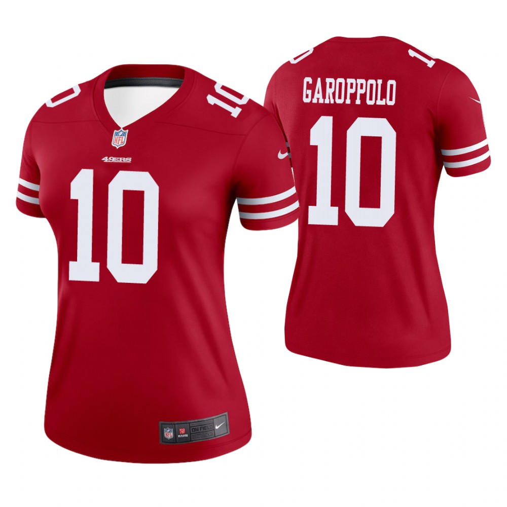 Women San Francisco 49ers #10 Jimmy Garoppolo Scarlet Legend Jersey Women San Francisco 49ers #10 Jimmy Garoppolo Scarlet Legend Jersey