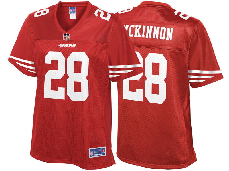 Women San Francisco 49ers #28 Jerick McKinnon Scarlet Team Color Player Jersey