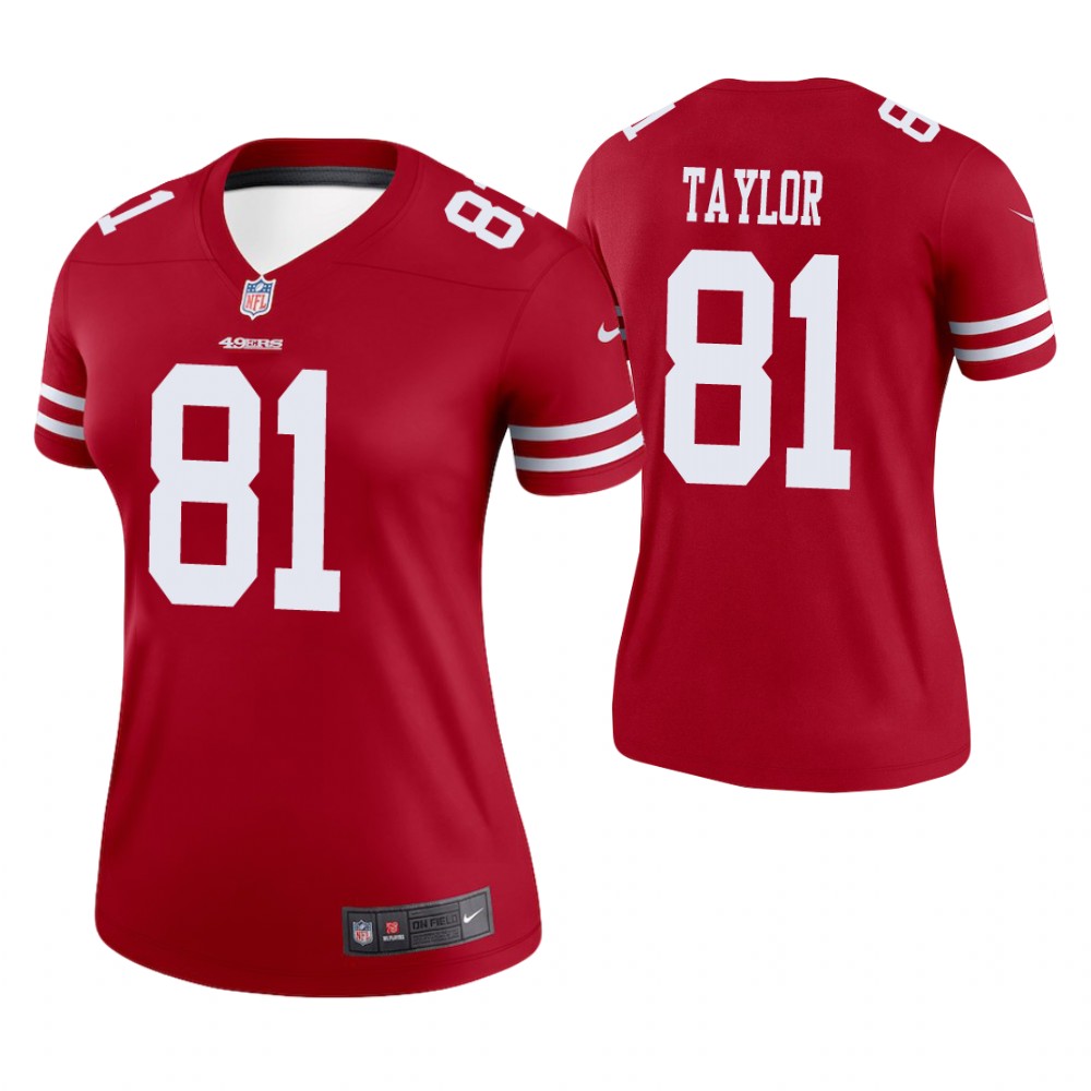 Women San Francisco 49ers #81 Trent Taylor Scarlet Legend Jersey Women San Francisco 49ers #81 Trent Taylor Scarlet Legend Jersey
