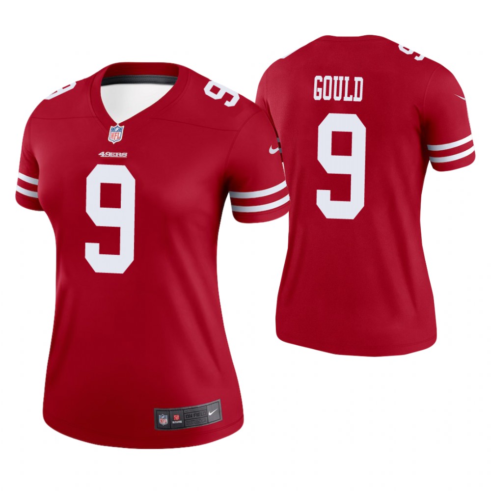 Women San Francisco 49ers #9 Robbie Gould Scarlet Legend Jersey Women San Francisco 49ers #9 Robbie Gould Scarlet Legend Jersey