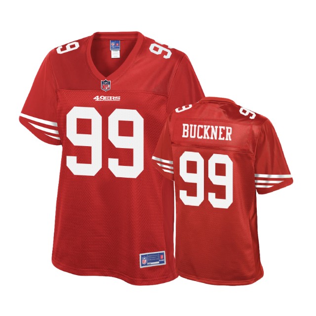 Women San Francisco 49ers #99 DeForest Buckner Scarlet Pro Line Player Jersey Women San Francisco 49ers #99 DeForest Buckner Scarlet Pro Line Player Jersey