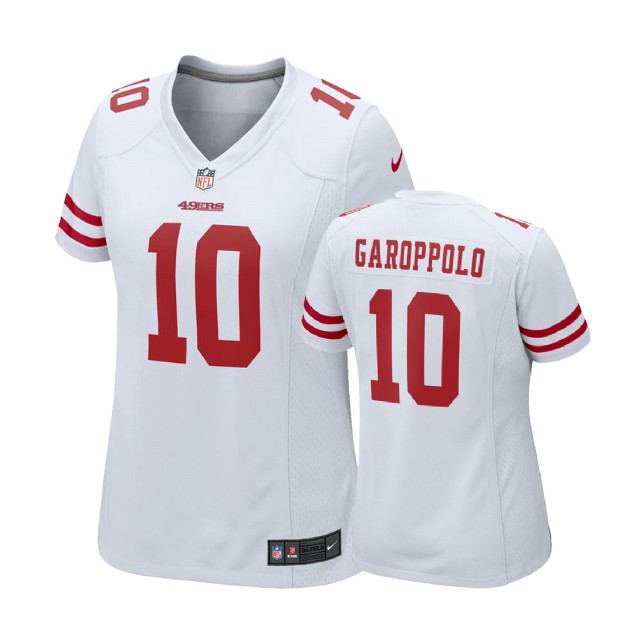 Women San Francisco 49ers #10 Jimmy Garoppolo White Team Color Game Jersey Women San Francisco 49ers #10 Jimmy Garoppolo White Team Color Game Jersey