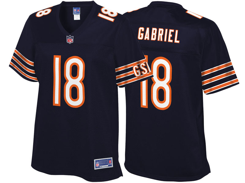 Women Chicago Bears #18 Taylor Gabriel Navy Team Color Player Jersey