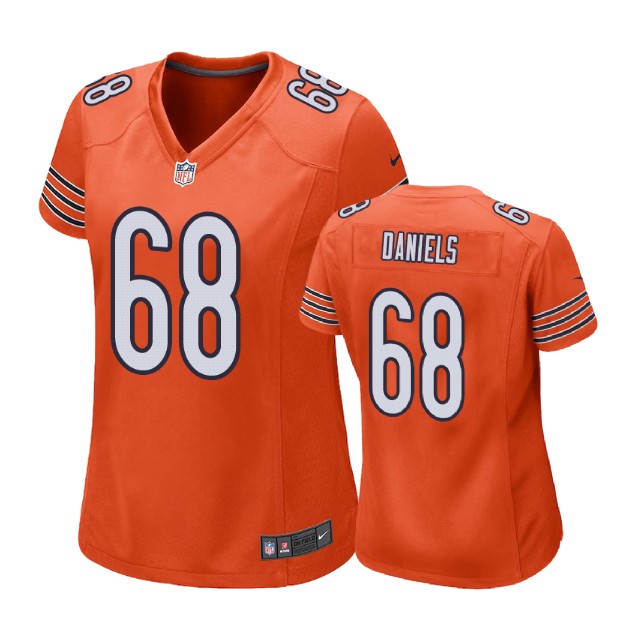 Women Chicago Bears #68 James Daniels Orange Alternate Game Jersey