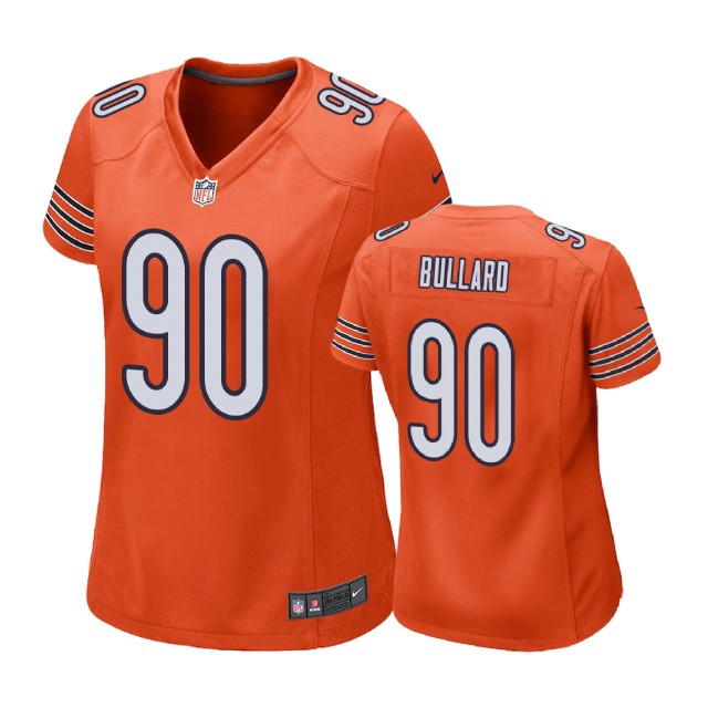 Women Chicago Bears #90 Jonathan Bullard Orange Alternate Game Jersey