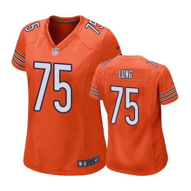 Women Chicago Bears #75 Kyle Long Orange Alternate Game Jersey