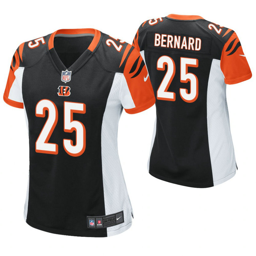 Women Cincinnati Bengals #25 Giovani Bernard Black Game Jersey With Super Bowl LVI Patch Women Cincinnati Bengals #25 Giovani Bernard Black Game Jersey With Super Bowl LVI Patch