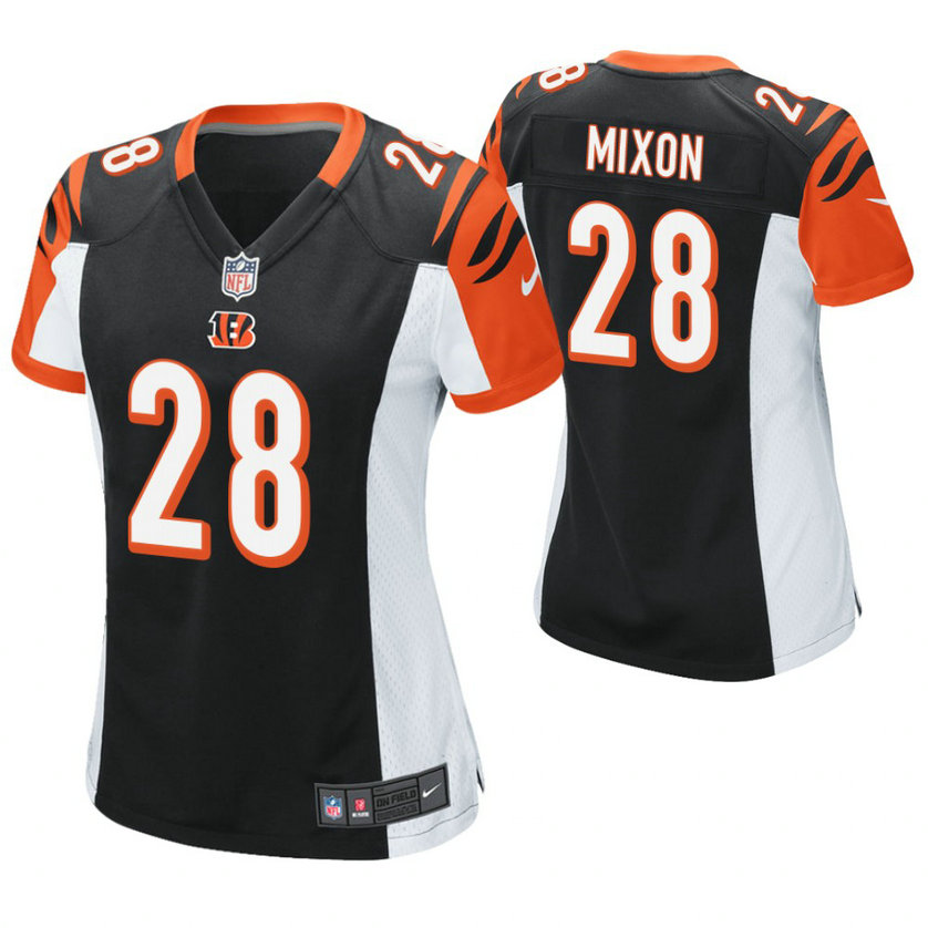 Women Cincinnati Bengals #28 Joe Mixon Black Game Jersey Women Cincinnati Bengals #28 Joe Mixon Black Game Jersey