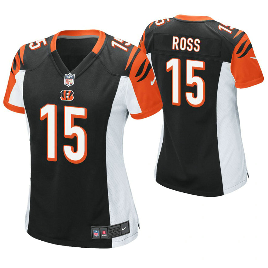 Women Cincinnati Bengals #15 John Ross Black Game Jersey Women Cincinnati Bengals #15 John Ross Black Game Jersey