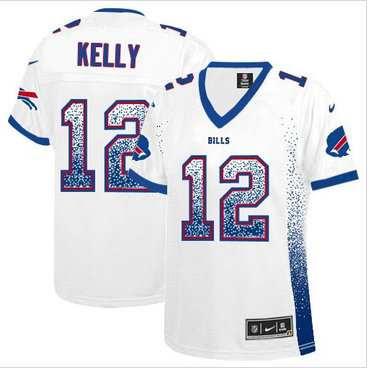 Women Buffalo Bills #12 Jim Kelly White Drift Fashion Jersey Women Buffalo Bills #12 Jim Kelly White Drift Fashion Jersey