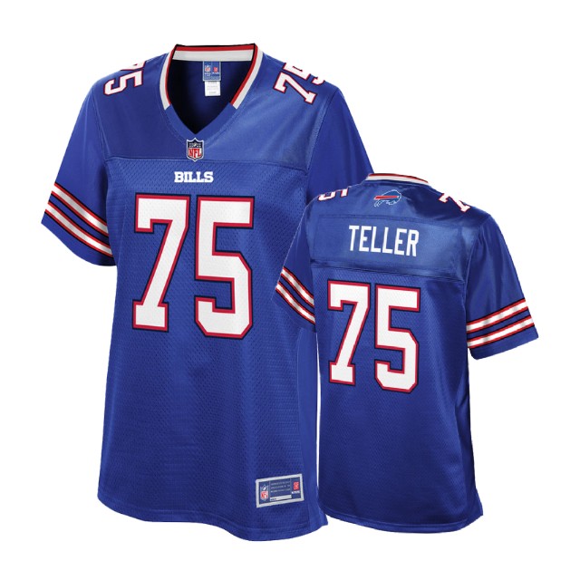 Women Buffalo Bills #75 Wyatt Teller Royal Player Pro Line Jersey Women Buffalo Bills #75 Wyatt Teller Royal Player Pro Line Jersey