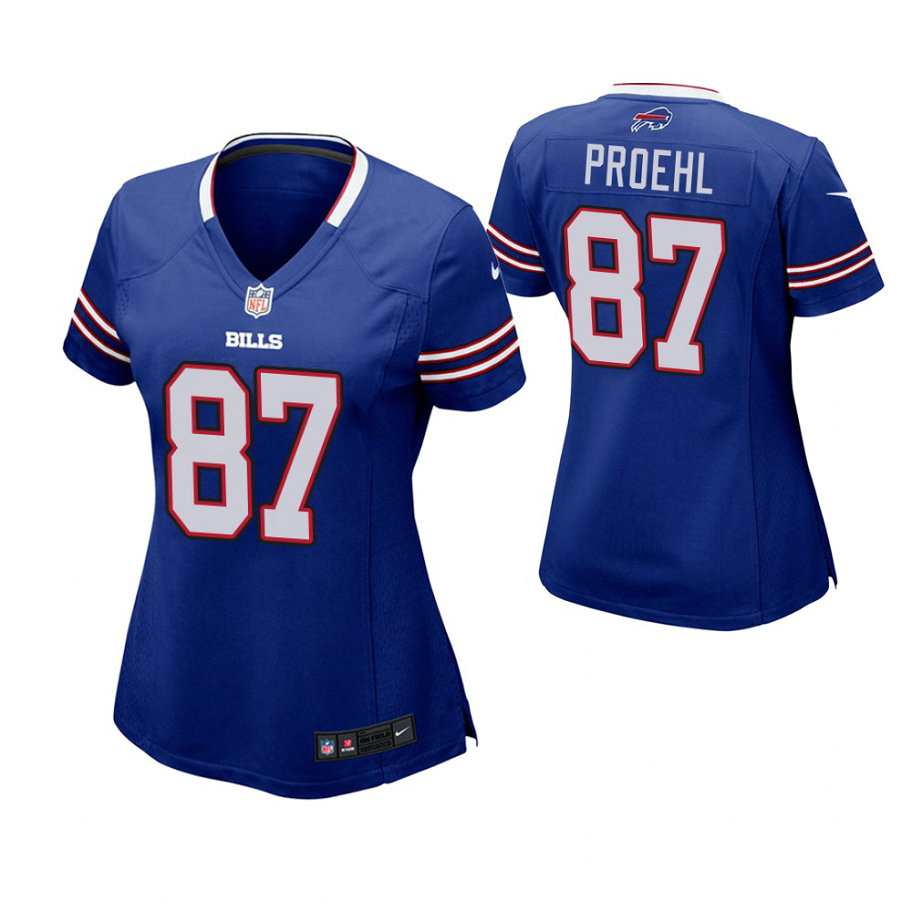 Women Buffalo Bills #87 Austin Proehl Royal Game Jersey