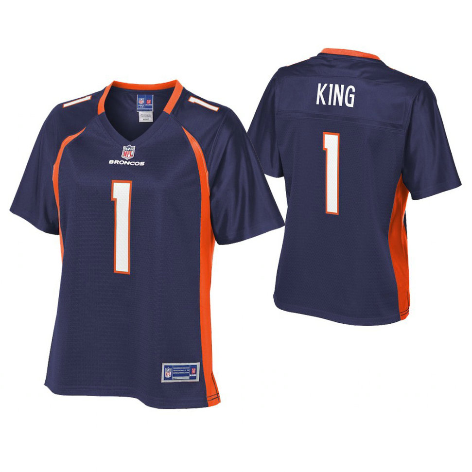Women Denver Broncos #1 Marquette King Navy Pro Line Alternate Player Jersey