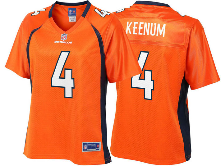 Women Denver Broncos #4 Case Keenum Orange Pro Line Team Color Jersey Women Denver Broncos #4 Case Keenum Orange Pro Line Team Color Jersey